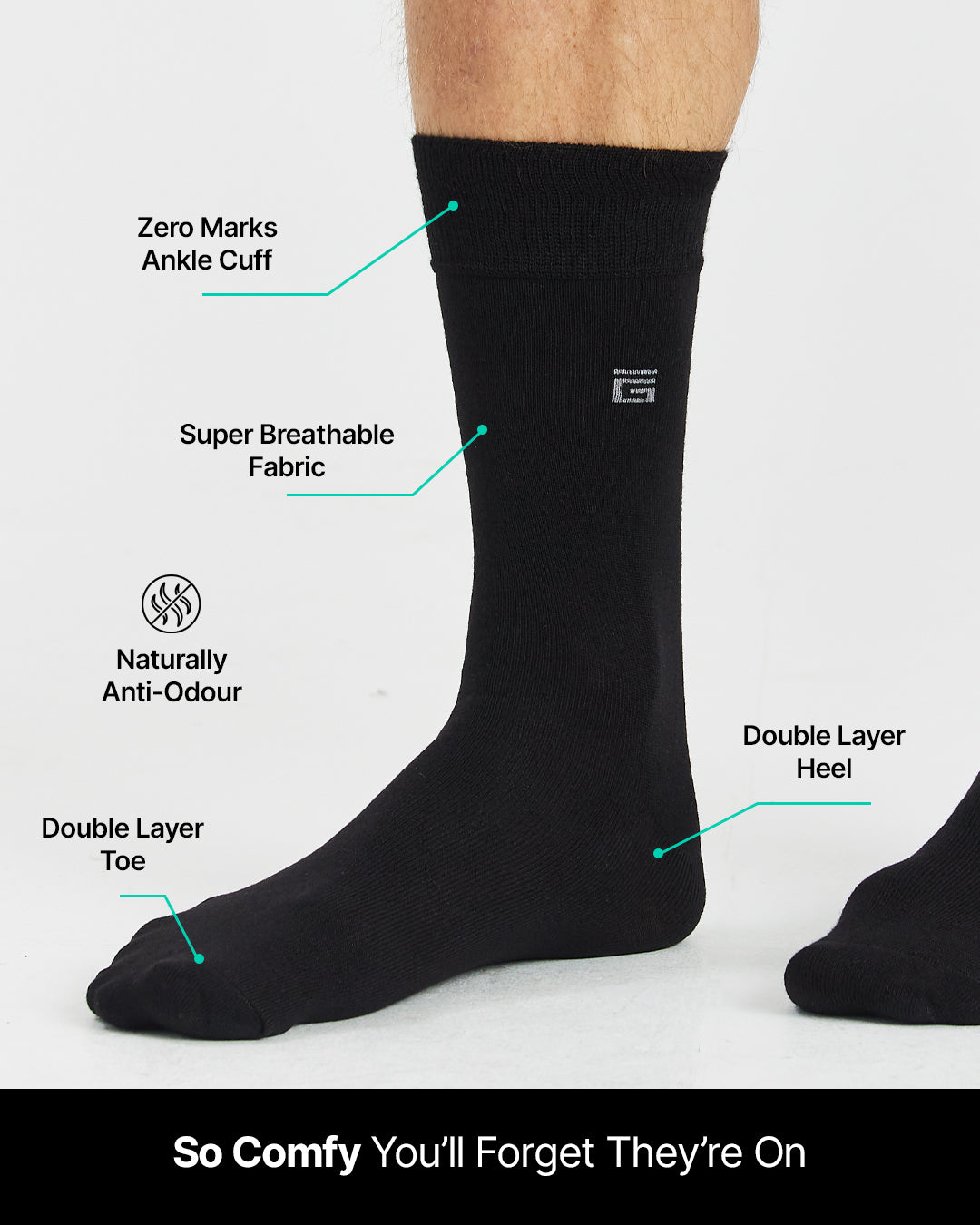 Bamboo Socks - Black - 5 Pack
