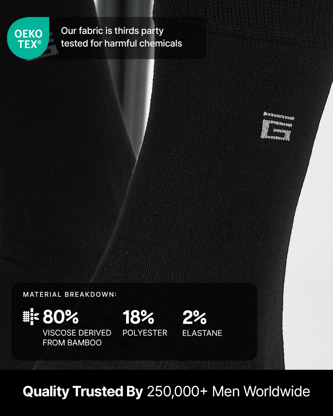 Bamboo Socks - Black - 5 Pack