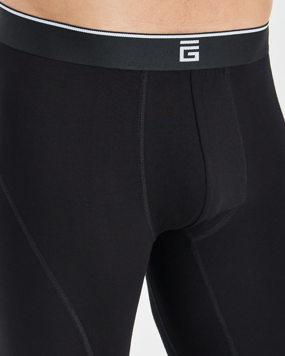 Long Bamboo Boxers - Black - 3 Pack