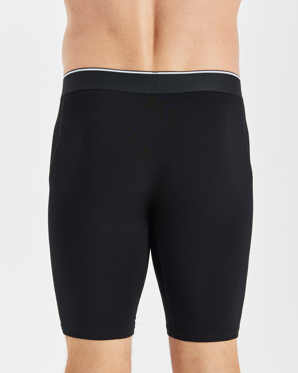Long Bamboo Boxers With Fly - Black - 3 Pack