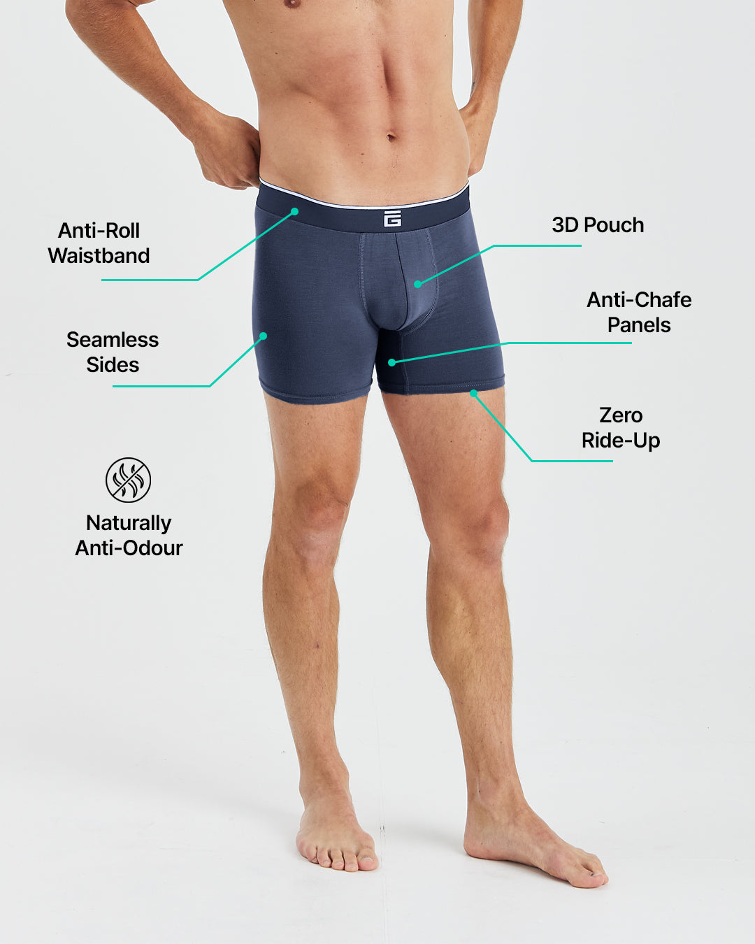 Super-Soft Bamboo Boxer Briefs (3 Pack)